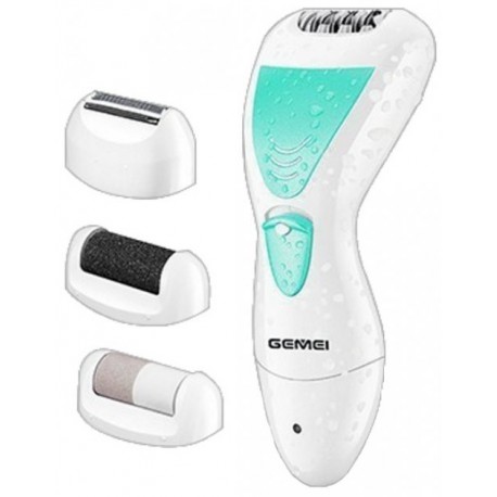 Эпилятор Gemei GM 7006 4в1 - Профеcсиональный женский беспроводной эпилятор бритва с насадками триммер + пемза