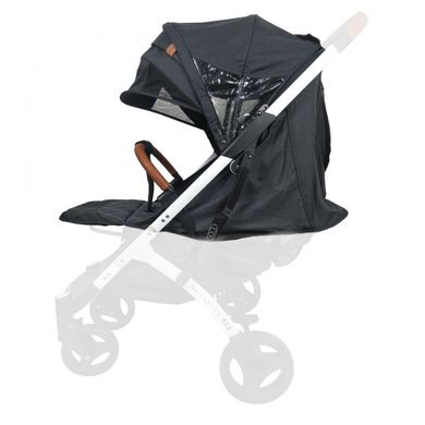 Текстиль для колясок Yoya Plus Черный Водонепроницаемый универсальный моделям Plus Premium, Plus Pro, Plus Max, Plus 2, 3, 4